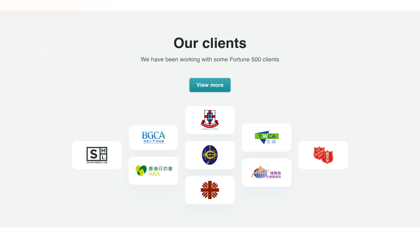 Redesigned home page-clients